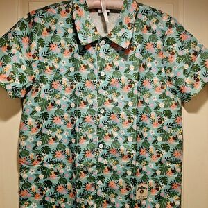 Chicago Cubs Tropical Print Men's Shirt With Baseballs